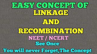 GENETICS  LINKAGE AND RECOMBINATION EASY WAY [upl. by Rick960]