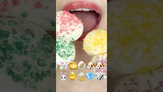 ASMR EMOJI FOOD ✨🍯🥚🌈🐶🐶🐰🐥🧁💎🎲 이모지 먹방 sped up [upl. by Gastineau]