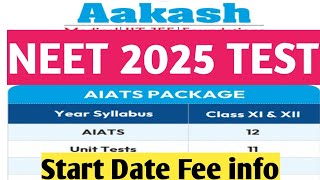 Aakash test series for neet 2025  aakash aits 2025 neet neet2025 aakash [upl. by Ojadnama]