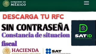 Descarga tu RFC SIN CONTRASEÑA Nueva forma de obtenerlo Febrero 2022 [upl. by Occor623]