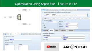 Optimization of a separation system to separate a binary mixture using Aspen Plus  Lecture  112 [upl. by Sanjiv]