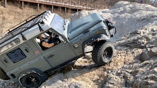 110 Scale RC  Custom hard body DefenderD90 KAHN Offroad Driving 25 [upl. by Kurland]