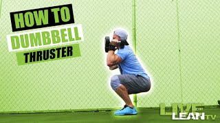 How To Do DUMBBELL THRUSTERS  Exercise Demonstration Video and Guide [upl. by Neeluqcaj416]