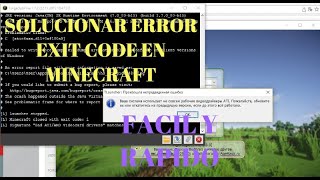 Como Quitar EL ERROR EXIT CODE 1 De Minecraft  TUTORIAL [upl. by Alleuqcaj]