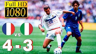 France 00 4x3 Italy World Cup 1998  Full highlight  1080p HD  Zinédine Zidane  Paolo Maldini [upl. by Noel563]