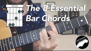 The 8 Essential Bar Chord Shapes  Easy Beginner Guitar Lesson [upl. by Cleopatra177]