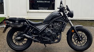 Honda CMX500 REBEL ABS 2017 Graphite Black walk around and start up [upl. by Lilli]