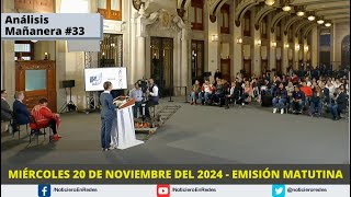 Edición Matutina Miércoles 20 de Noviembre 2024 [upl. by Nohtanoj]