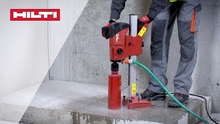 HOW TO use Hilti DD 120 diamond coring tool for wet drilling into concrete [upl. by Elbring755]