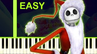 Whats This  The Nightmare Before Christmas  EASY Piano Tutorial [upl. by Ronym974]