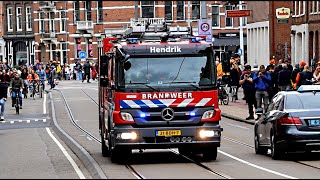 Brandweer Ambulance en Politie met spoed tijdens Koningsdag in Amsterdam [upl. by Nerad]