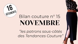 Bilan couture Novembre 2022  podcast couture revue de patrons [upl. by Eelhsa]