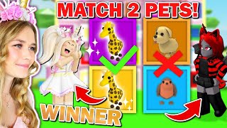 Match The PET To WIN IT In Adopt Me Roblox [upl. by Lehsreh]