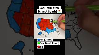 Does Your State Have A Beach 🇺🇸 usa unitedstates map beach geography states [upl. by Serolod]