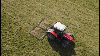 Chain Harrowing the grass fields 2022 [upl. by Ainoval]