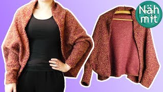 Jacke NÄHEN  Cardigan aus Strickstoff  Kleidung  in 5 Minuten  Nähen für Anfänger  Näh mit mir [upl. by Ayekehs]