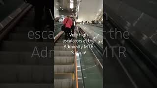 High escalators at Admiralty MTR Station hongkong amazing mtr [upl. by Schrader]