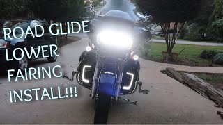 HARLEY DAVIDSON ROAD GLIDE LOWER FAIRING INSTALLAmazon Budget Build Series [upl. by Nrehtak]