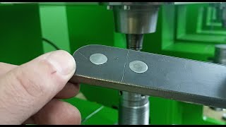 Riveting a flat cap on a steel rivet d8 mm into a countersunk hole [upl. by Prestige]