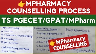 TS PGECET MPharmacy Counselling ProcessMpharmacy Counselling ProcessStudentUpdates247 [upl. by Odrareg]