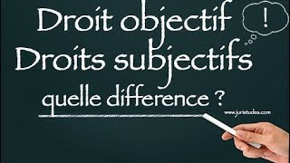 Droit objectif et Droits subjectifs  quelle différence [upl. by Brinn620]