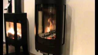 Jotul f373 defra woodburning stove burning [upl. by Perretta303]