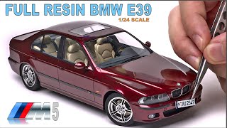 Full Resin BMW E39 M5 124 Scale Model Car Build Video [upl. by Hairehcaz]