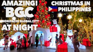 AMAZING BGC TAGUIG AT NIGHT DECEMBER CHRISTMAS MANILA  PHILIPPINES 🇵🇭 [upl. by Markson850]