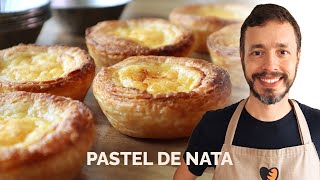 PASTEL DE NATA  Receita portuguesa com massa folhada feita do zero [upl. by Ihteerp]