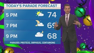 New Orleans Weather Warm and clear for Lundi Gras [upl. by Milli]