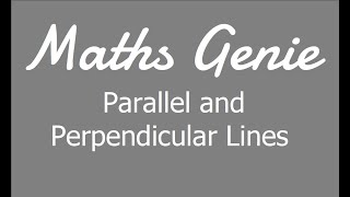 Parallel and Perpendicular Lines [upl. by Eph651]