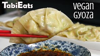 Vegan Dumplings Recipe Japanese Gyoza [upl. by Enneite]