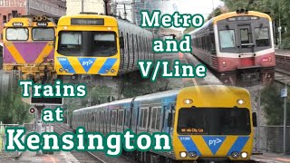 Metro and VLine Trains at Kensington [upl. by Enamrahs]