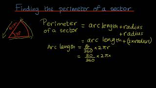 Finding the perimeter of a sector [upl. by Pettifer]