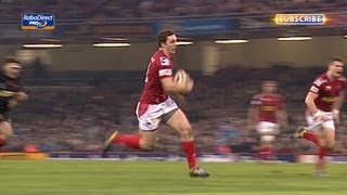 George North at full speed for great try  Dragons v Scarlets 30th March 2013 [upl. by Amimej483]