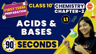 Acids and Bases One Shot in 90 Seconds  CBSE Class 10 Chemistry Chapter 2  NCERT Class 10 Science [upl. by Suoivatnod]