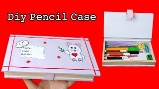 DIY Pencil Case  How to Make Pencil Box with Waste Cardboard  best out of waste [upl. by Ardnaik]