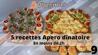 Vlogmas 9  5 idées recettes apéro dînatoires en  de 2h [upl. by Kalli]