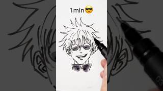 How to Draw Gojo in 30Sec13510Min1Hr demonslayer Drawing satisfying [upl. by Melesa]