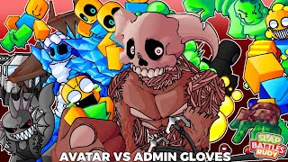 ALL ADMIN Gloves Vs AVATAR Glove  Slap Battles Roblox [upl. by Hadeehsar]