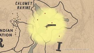 Red Dead Online Tesoro Garganta de Calumet  Calumet Ravine Treasure Map Location [upl. by Eniladam612]