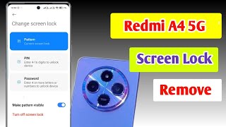 Redmi A4 5G mobile mein screen lock kaise hatayeHow to remove screen lock redmi a4 5g [upl. by Onailil89]