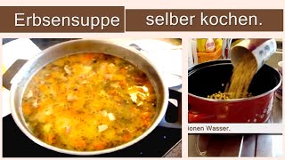 Leckere Erbsensuppe Eintopf mit geräuchertem Schweinebauch Rezept  ASMR Kochgeräusche [upl. by Jed395]