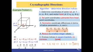 ENGR140 Ch3 8 3 10 Crystallographic Directions and Planes [upl. by Floro]