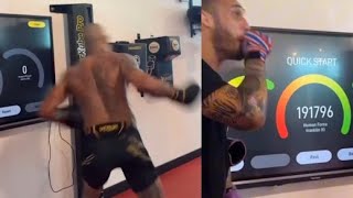 Alex Pereira Breaking Francis Ngannous Punch Machine Record [upl. by Rosenzweig]