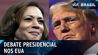 Donald Trump e Kamala Harris debatem frente a frente pela primeira vez  SBT Brasil 100924 [upl. by Ordnassela]