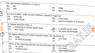 UGVCL JE EE 2016 QUESTION PAPER [upl. by Oflunra51]