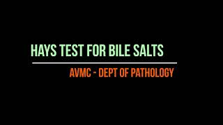 Hays Test for Bile Salts [upl. by Ailssa648]