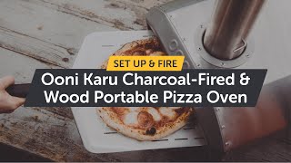 Ooni Karu 12 Wood and CharcoalFired Portable Pizza Oven  How to Setup amp Light it [upl. by Nylodnewg284]