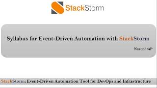 DevOps EventDriven Automation  Video2  Syllabus for EventDriven Automation with StackStorm [upl. by Leanora444]